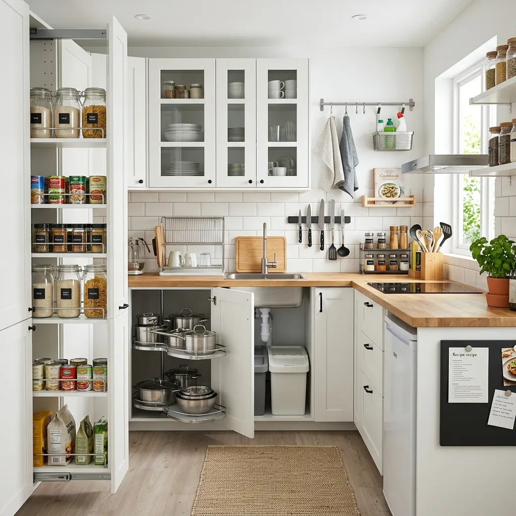 infographic comparing budget levels for corner storage solutions