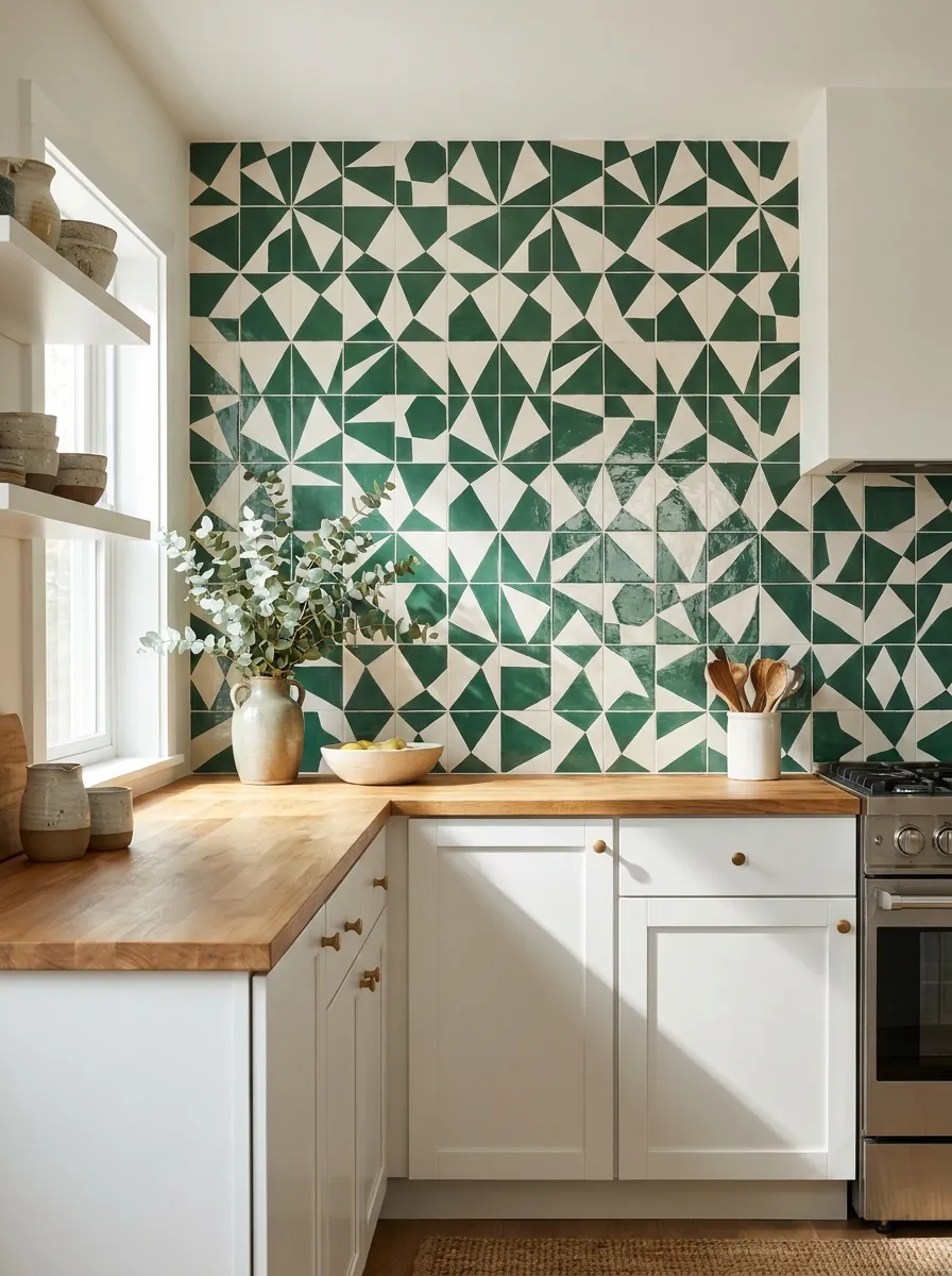 geometric-pattern-tile-backsplash-modern-small-kitchen-design