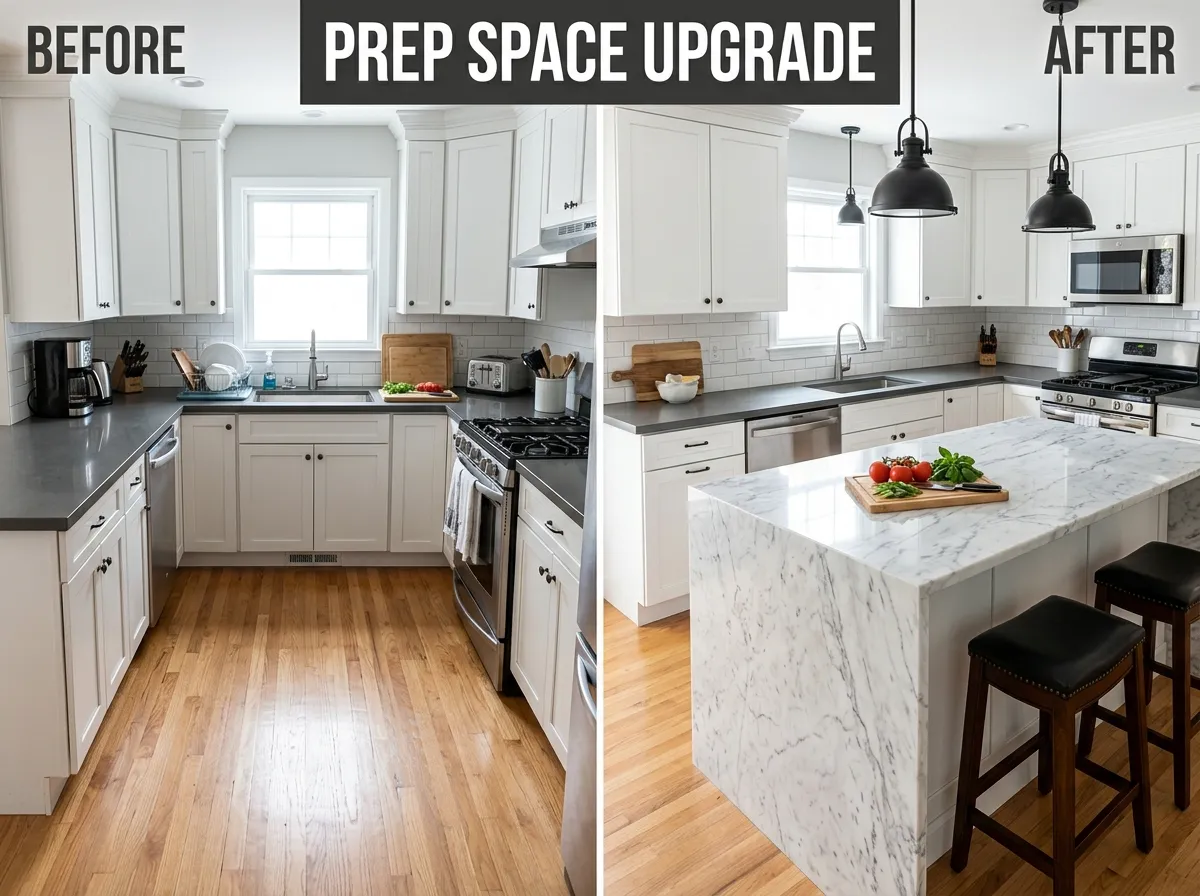 kitchen island addition adding prep space to a small kitchen