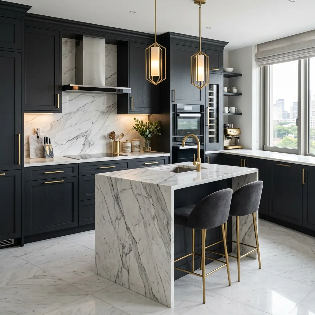 luxury-small-kitchen-interior-island-coordinated-design