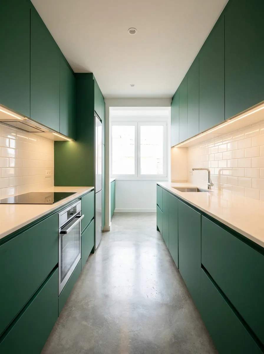 modern-galley-kitchen-two-wall-sleek-cabinets-both-sides