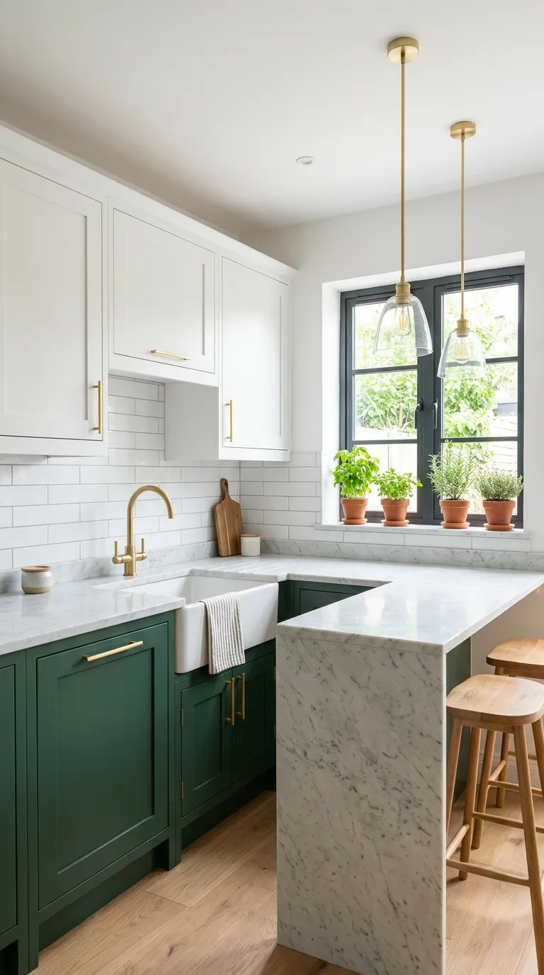 modern-small-kitchen-white-green-color-combination-fresh