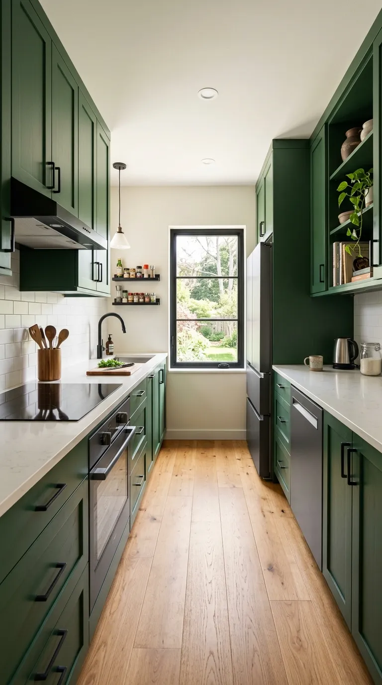 galley-kitchen-with-breakfast-nook-at-closed-end