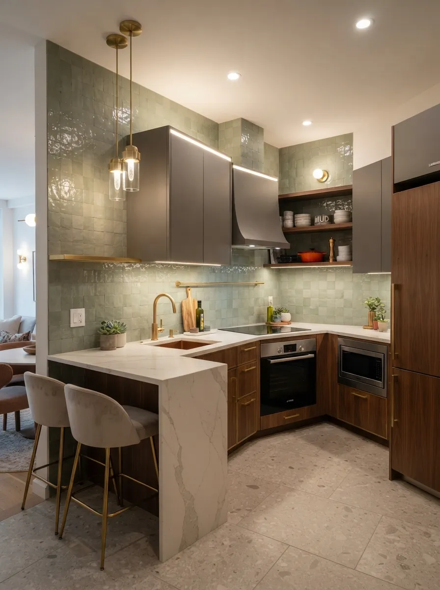 renovated small kitchen after accurate measuring and planning