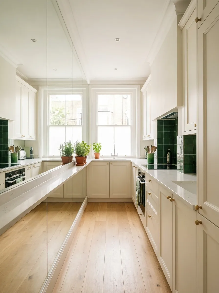 galley-kitchen-mirror-backsplash-visual-expansion-technique