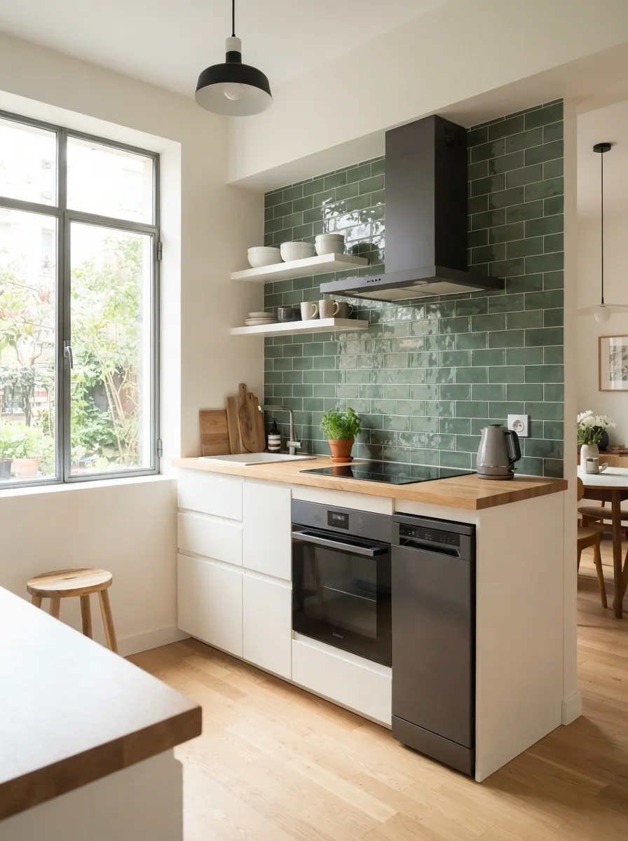 small-kitchen-color-palette-white-green-warm-wood-cohesive-scheme