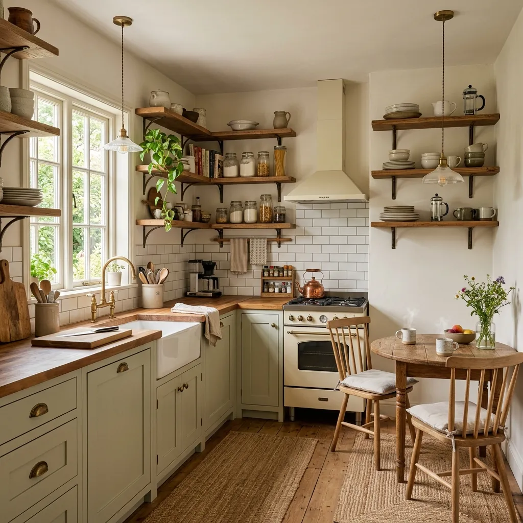 small kitchen design with rustic charm