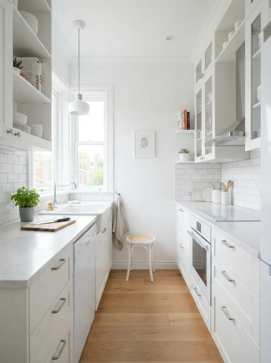 white-surfaces-compact-kitchen-light-reflection-space-expansion