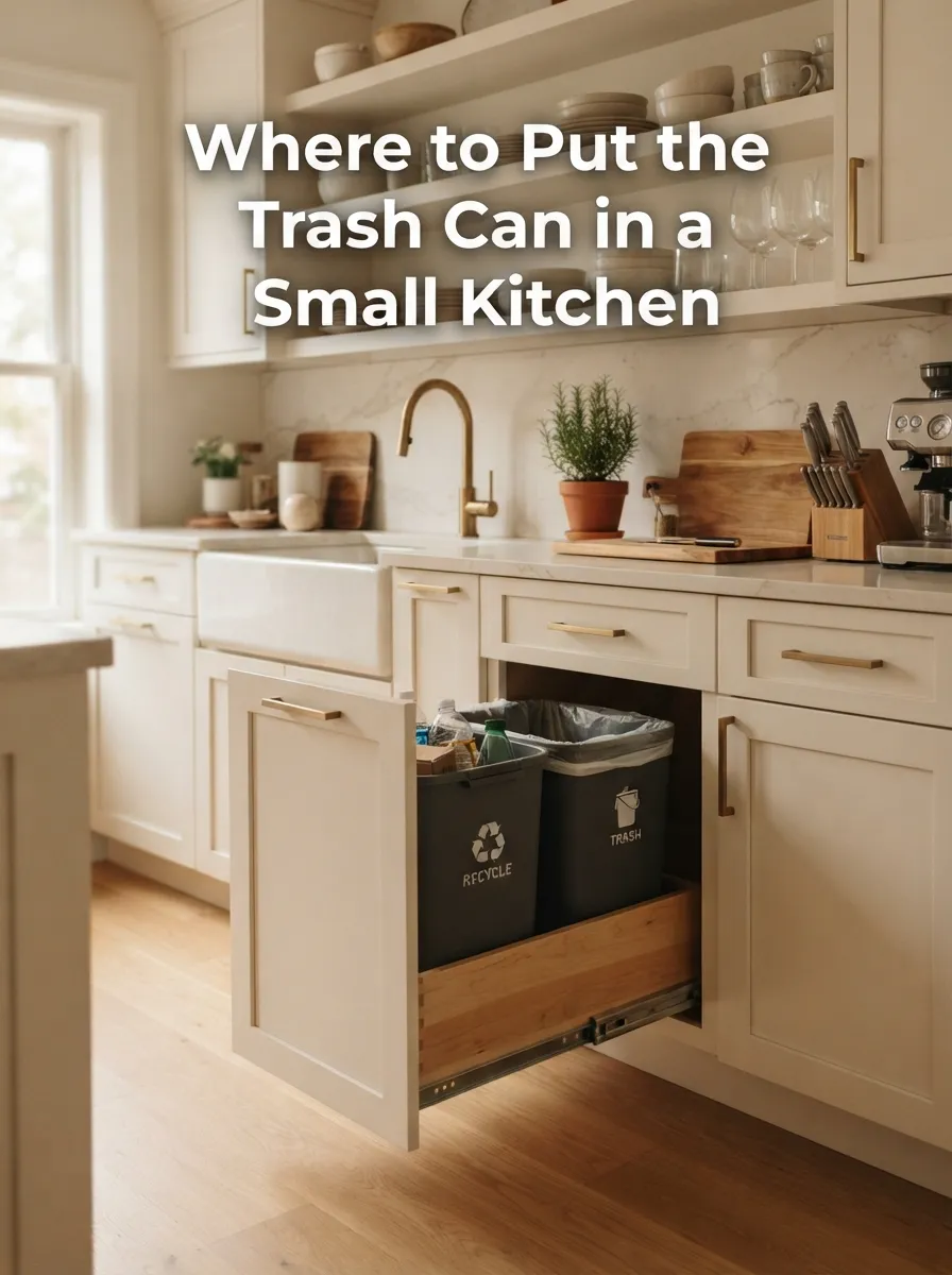 where to put the trash can in a small kitchen