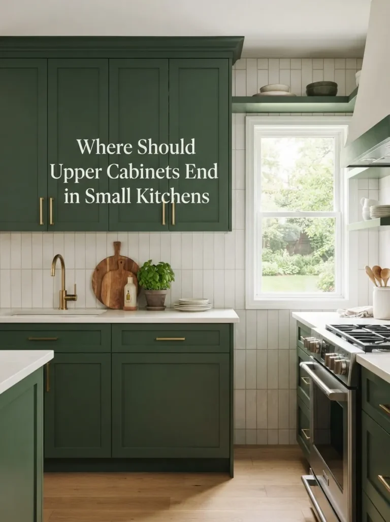 where should upper cabinets end in small kitchens