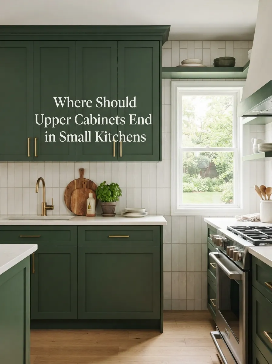 where should upper cabinets end in small kitchens